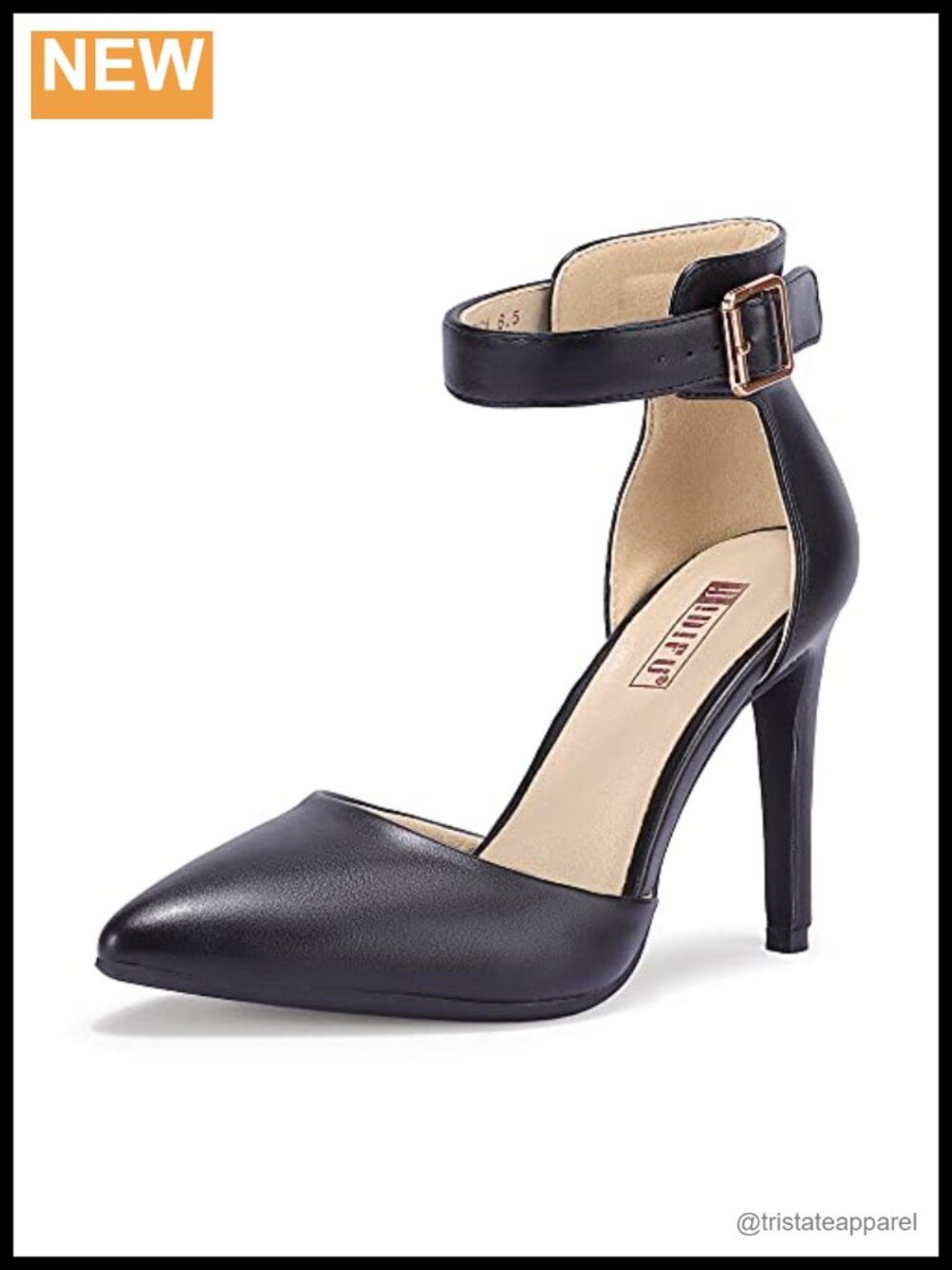 IDIFU Stiletto Pumps Pointed Toe Ankle Strap Heels for Wedding Formal